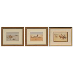 Leonard Reedy, group of three watercolors