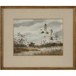 David Hagerbaumer, watercolor, dated 1959