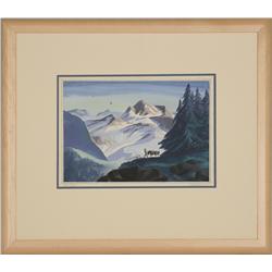 Dale Nichols, watercolor, dated 1942