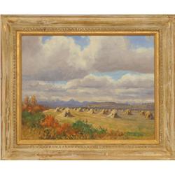 Mannie Gonsalves, oil on board