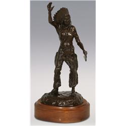 Robert Scriver, bronze, 14" x 6 1/2" x 5", Friend or Foe. Cowboy Artists of America.