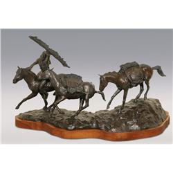 Dan Huber, bronze, 1980, 21" x 31" x 12", Joe Meek