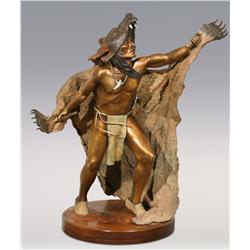 Steven Fair, bronze, 40" x 38" x 24", Shaman of the Bear