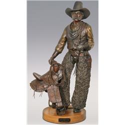 Jerry Snodgrass, large bronze, 1991, 40" x 21" x 18", Wally Ambrose Allen. Impressive size!