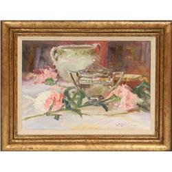 John Encinias, oil on board