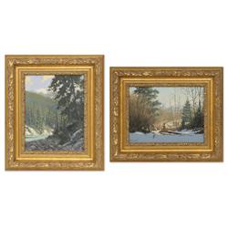 R.E. Pierce, two gouaches