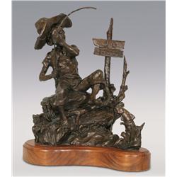 Gary Schildt, bronze, 1980, 15" x 12" x 10", No Fishing
