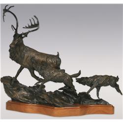Daniel Ostermiller, bronze,1978, 21" x 24" x 7", The Last Winter