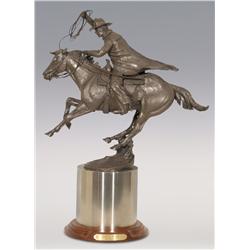 Don Bernard, bronze, 24" x 20" x 10", Ghost Rider