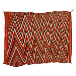 Navajo Wearing Blanket, 76" x 58", wedge weave, C. 1880, excellent