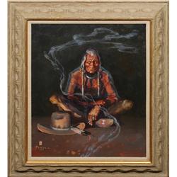 Ace Powell, oil on canvas, dated 1952