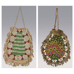 Pair of Sioux Beaded Bags, 1890s.