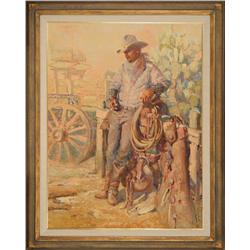 Buck McCain, oil on board