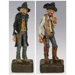 Gene Zesch, pair of bronzes, 10" tall