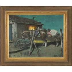 Benton Clark, oil on board