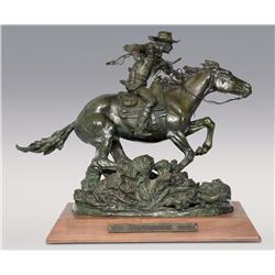 Robert Scriver, bronze, 1979, The Winchester Rider, 18" x 21"x 11". Cowboy Artists of America.