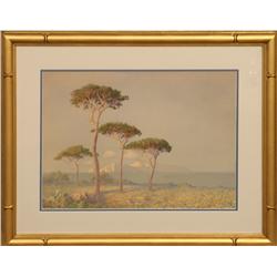 George Elbert Burr, watercolor, dated 1918