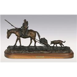 Robert Scriver, bronze, 1995, 15" x 25" x 11", New Camp. Cowboy Artists of America.
