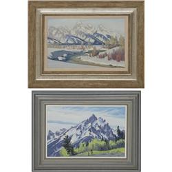 Conrad Schwiering, two oil paintings