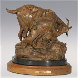 Herb Mignery, bronze, 1992, 10 1/2" x 10 1/2" x 9 1/2", The Gourmet. Cowboy Artists of America.
