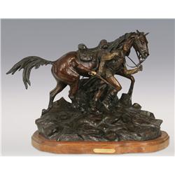Ken Payne, bronze, 1997, 20" x 26" x 13",Canyon Shadow