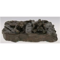 Grant Speed, bronze, 1967, 4" x 11" x 10", The Scouts. Cowboy Artists of America.