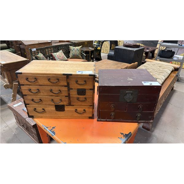 2 SMALL WOODEN KEEPSAKE CABINETS