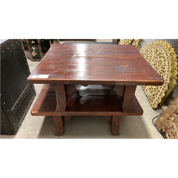 2 SOLID PINE SQUARE SIDE TABLES
