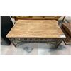 Image 1 : SOLID REPURPOSED WOODEN TOP WITH METAL BASE COFFEE TABLE