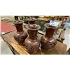 Image 1 : GROUP OF 4 ASIAN MOTIF DECORATIVE VASES