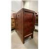 Image 3 : RED STAINED SOLID WOOD ASIAN 2 DRAWER CABINET