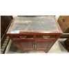 Image 1 : STAINED RED SOLID WOOD 2 DRAWER ASIAN CABINET