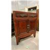 Image 2 : STAINED RED SOLID WOOD 2 DRAWER ASIAN CABINET
