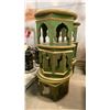 Image 2 : GROUP OF 4 GREEN & GOLD PAINTED ROUND SIDE TABLES