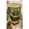 Image 1 : GROUP OF 4 GREEN & GOLD PAINTED ROUND SIDE TABLES
