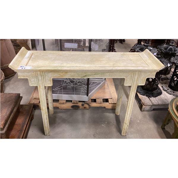 ASIAN HALL TABLE WITH PAINTED STONE MOTIF