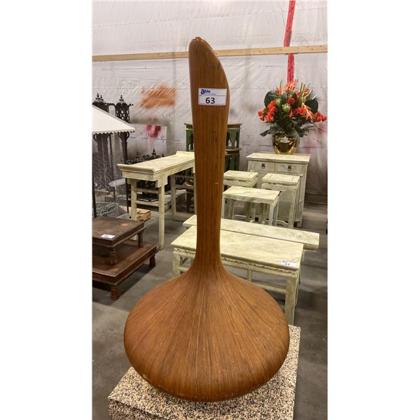 53" TALL PLASTIC WITH BAMBOO VENEER FINISH DRIED FLOWER FLOOR VASE