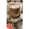 Image 1 : PAIR OF ANIMAL HIDE/LEATHER STOOLS