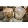Image 2 : PAIR OF ANIMAL HIDE/LEATHER STOOLS