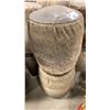 Image 1 : PAIR OF ANIMAL HIDE/LEATHER STOOLS