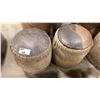 Image 2 : PAIR OF ANIMAL HIDE/LEATHER STOOLS