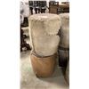 Image 1 : PAIR OF ANIMAL HIDE/LEATHER STOOLS