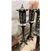 Image 1 : PAIR OF ASIAN WOOD/METAL LANTERN STANDS