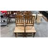 Image 1 : SET OF 4 SOLID WOOD WITH METAL ACCENTS DINING CHAIRS