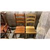 Image 2 : GROUP OF 4 ASSORTED SOLID WOOD DINING CHAIRS