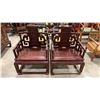 Image 1 : PAIR OF CARVED HARDWOOD ASIAN ARM CHAIRS WITH FLYING BATS AND DRAGONS MOTIF,