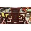 Image 2 : PAIR OF CARVED HARDWOOD ASIAN ARM CHAIRS WITH FLYING BATS AND DRAGONS MOTIF,