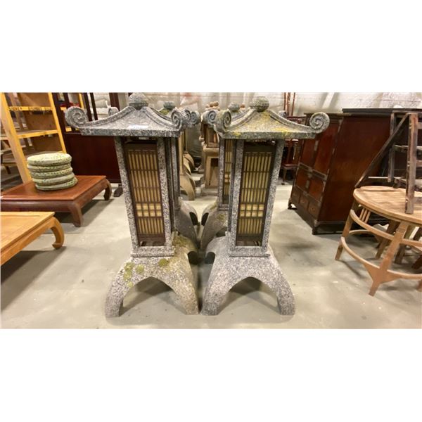 SET OF 4 STYROFOAM SET DEC PAGODA PROPS APPROX 58" H