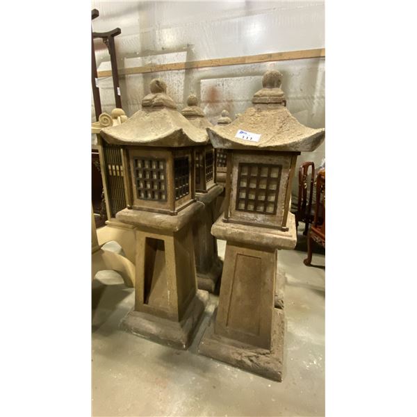 SET OF 4 STYROFOAM SET DEC PAGODA PROPS APPROX 58" H