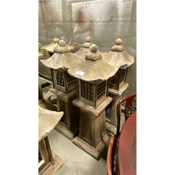 SET OF 4 STYROFOAM SET DEC PAGODA PROPS APPROX 58" H